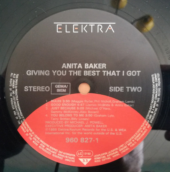 Anita Baker : Giving You The Best That I Got (LP, Album)