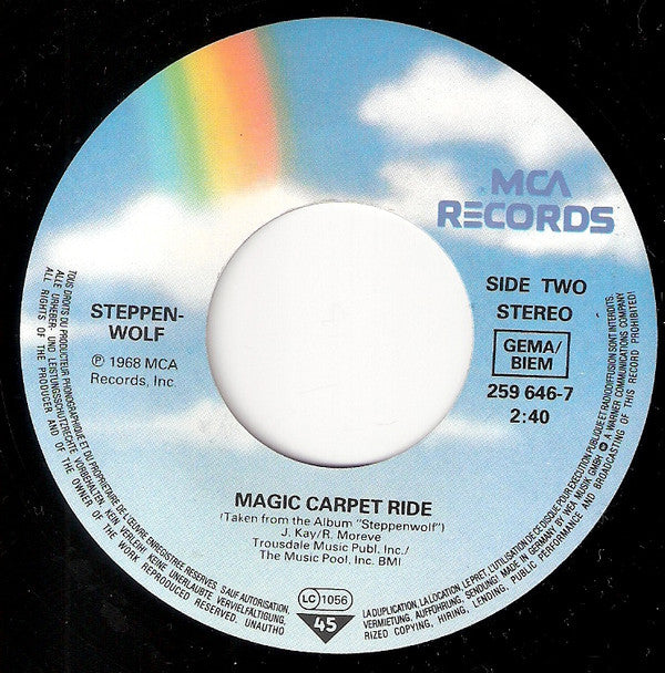 Steppenwolf : Born To Be Wild / Magic Carpet Ride (7", Single, RE)
