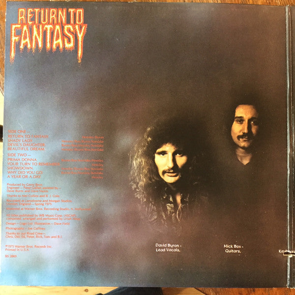 Uriah Heep : Return To Fantasy (LP, Album, Pit)