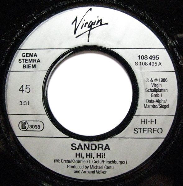 Sandra : Hi! Hi! Hi! (7", Single)