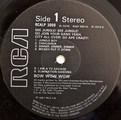 Bow Wow Wow : See Jungle! See Jungle! Go Join Your Gang Yeah, City All Over! Go Ape Crazy! (LP)