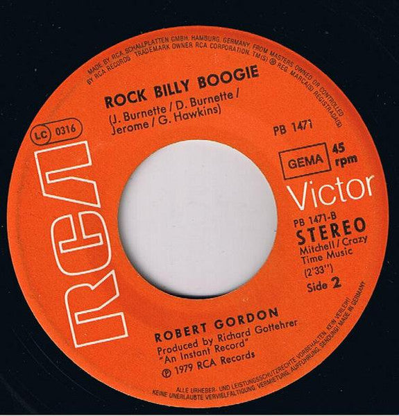 Robert Gordon (2) : It's Only Make Believe (7", Single)