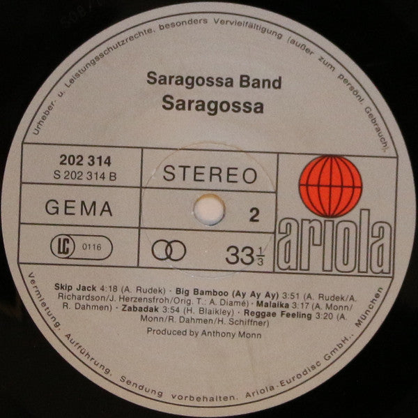 Saragossa Band : Saragossa (LP, Album, RE)