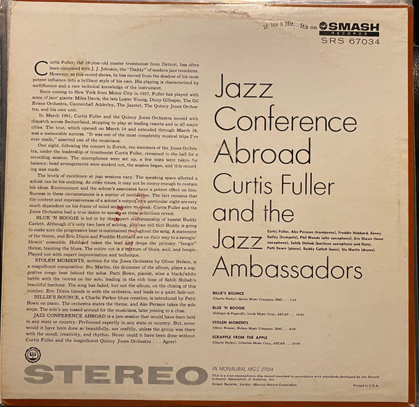 Curtis Fuller And The Jazz Ambassadors : Jazz Conference Abroad (LP, Album)