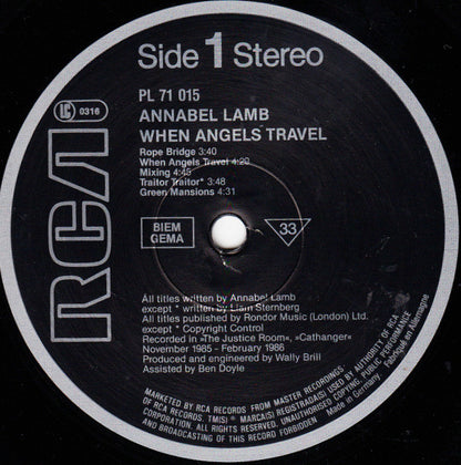Annabel Lamb : When Angels Travel (LP, Album)