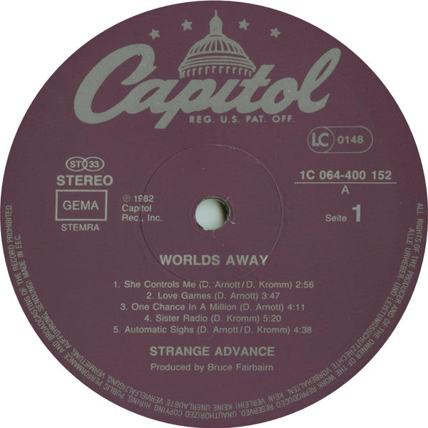 Strange Advance : Worlds Away (LP, Album)