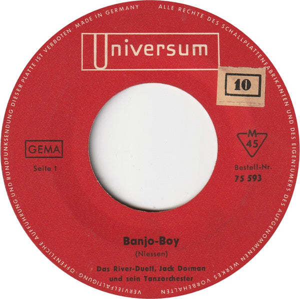 Das River-Duett, Wolf Gabbe Und Die Moonlights : Banjo-Boy / Moonlight (7", Mono)