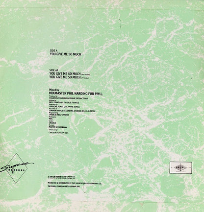 Cousin Rachel : You Give Me So Much (12", Maxi, Yel)