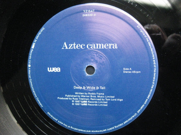 Aztec Camera : Deep & Wide & Tall (12", Single)