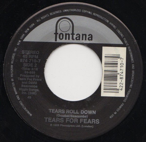 Tears For Fears : Sowing The Seeds Of Love (7", Single)