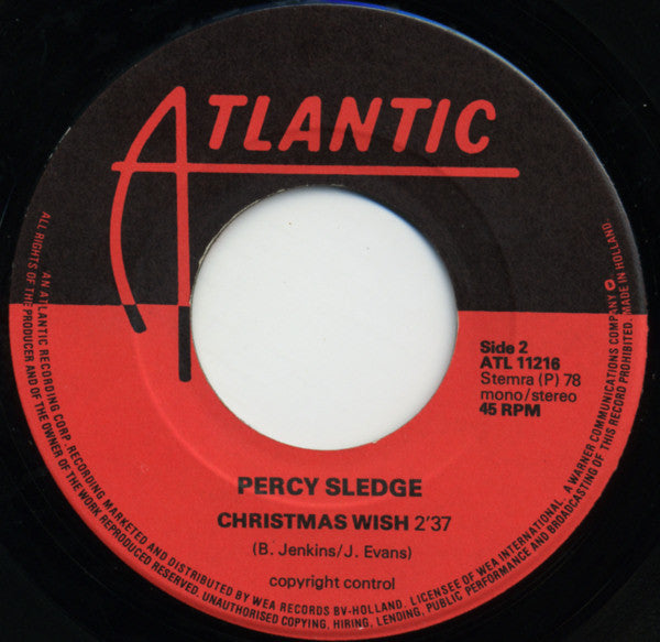 Percy Sledge : Silent Night / Christmas Wish (7", Single, RE)