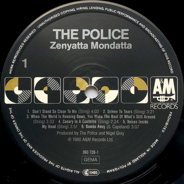 The Police : Zenyatta Mondatta (LP, Album, RE)