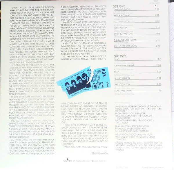 The Beatles : The Beatles At The Hollywood Bowl (LP, Album)
