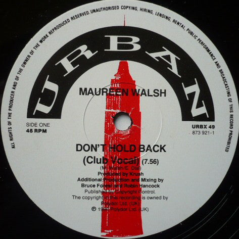 Maureen Walsh : Don't Hold Back (12", Single)