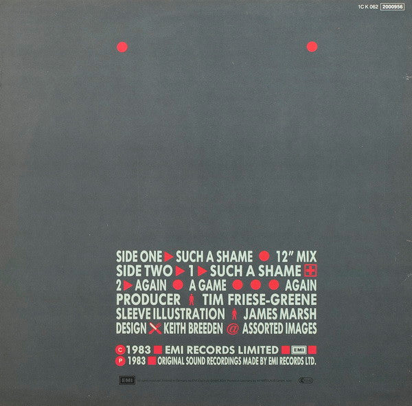 Talk Talk : Such A Shame (12", Maxi)