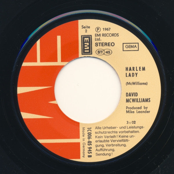 David McWilliams : The Days Of Pearly Spencer (7", Single, RE)