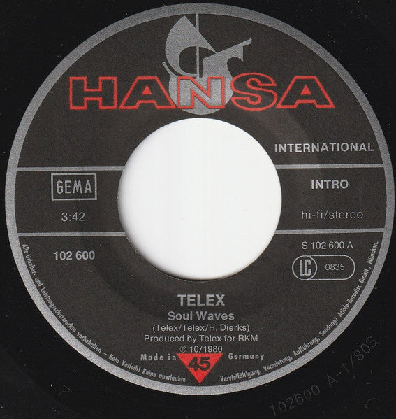 Telex : Soul Waves (7", Single)