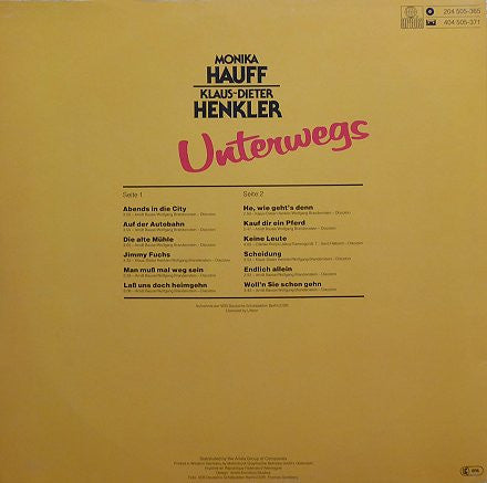Monika Hauff & Klaus-Dieter Henkler : Unterwegs (LP, Album)