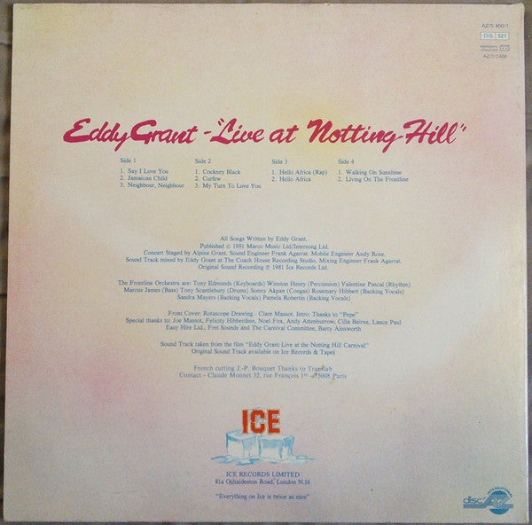 Eddy Grant : Live At Notting Hill (2xLP, Album, Gat)