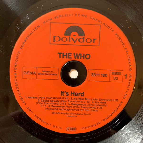 The Who : It's Hard (LP, Album, Inj)