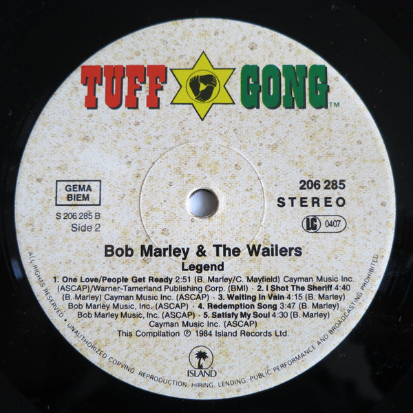 Bob Marley And The Wailers* : Legend (The Best Of Bob Marley And The Wailers) (LP, Comp, RE)