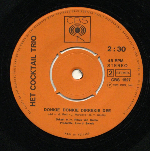 Cocktail Trio : Naar Rhodos (7", Single)