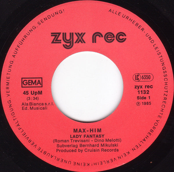 Max-Him : Lady Fantasy (7", Single)