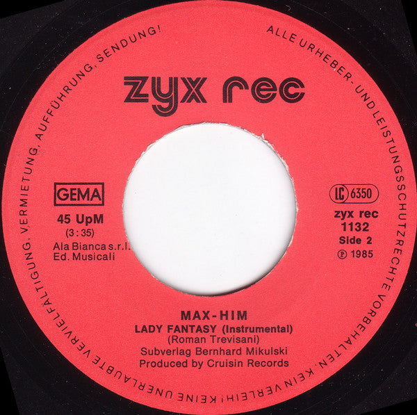 Max-Him : Lady Fantasy (7", Single)