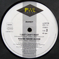Mandy* : I Just Can't Wait ('The Cool And Breezy Jazz Version') (12")