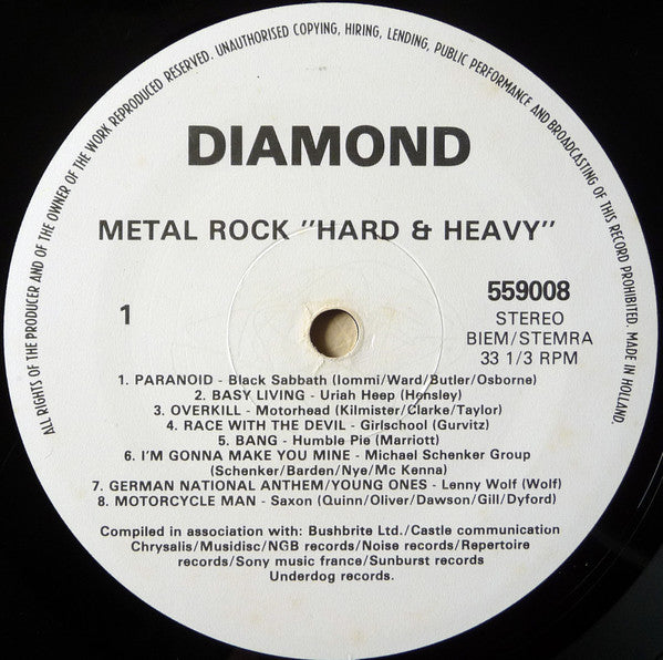 Various : Metal Rock - Hard & Heavy (LP, Comp)