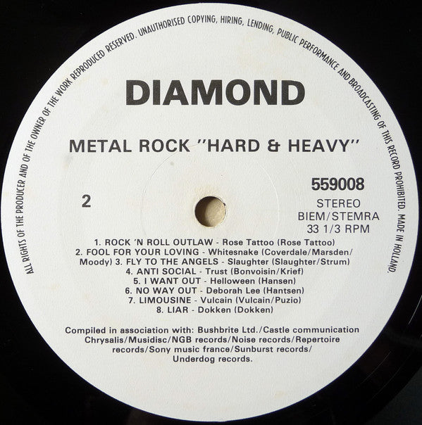 Various : Metal Rock - Hard & Heavy (LP, Comp)