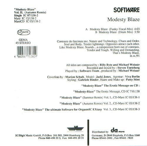Software : Modesty-Blaze Vol. II (7", Single)