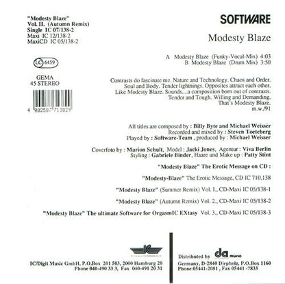 Software : Modesty-Blaze Vol. II (7", Single)