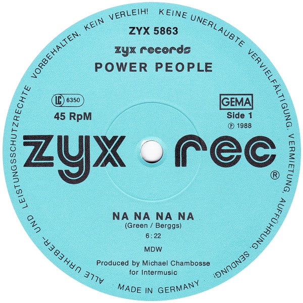 Power People / The Fans : Na Na Na Na / Clap Your Hands (Sieg) / Ole, Ole Ole (The Name Of The Game) (12")