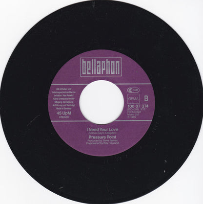Pressure Point : Mellow Moods / I Need Your Love (7", Single)