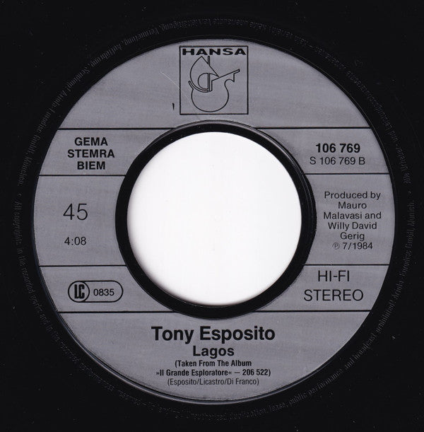 Tony Esposito : Kalimba De Luna (7", Single)