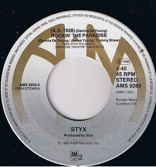 Styx : Don't Let It End (7", Single)