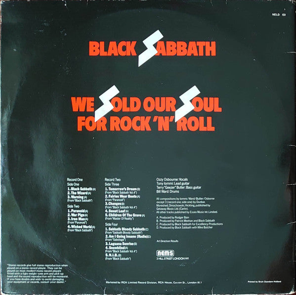 Black Sabbath : We Sold Our Soul For Rock 'N' Roll (2xLP, Comp, RE)