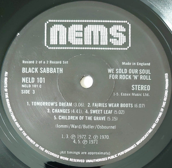 Black Sabbath : We Sold Our Soul For Rock 'N' Roll (2xLP, Comp, RE)
