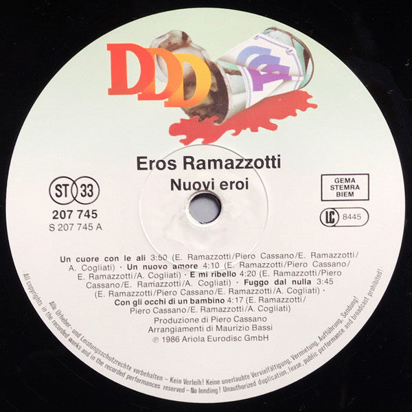 Eros Ramazzotti : Nuovi Eroi (LP, Album)
