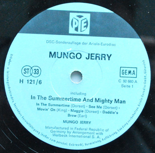 Mungo Jerry : In The Summertime (LP, Album, Club)
