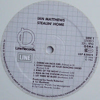 Ian Matthews* : Stealin' Home (LP, Album, Whi)