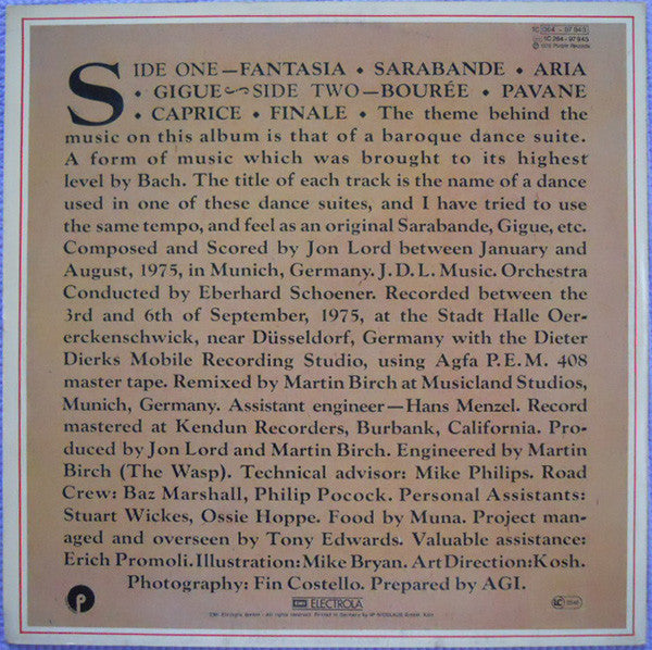 Jon Lord : Sarabande (LP, Album, RP, Die)