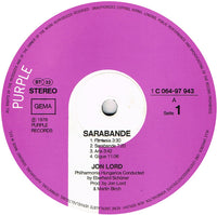 Jon Lord : Sarabande (LP, Album, RP, Die)