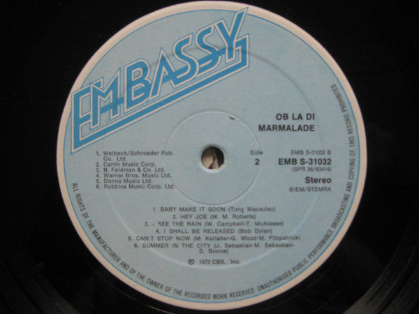 Marmalade* : Ob La Di (LP, Comp)
