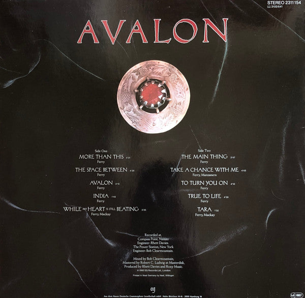 Roxy Music : Avalon (LP, Album, Ger)