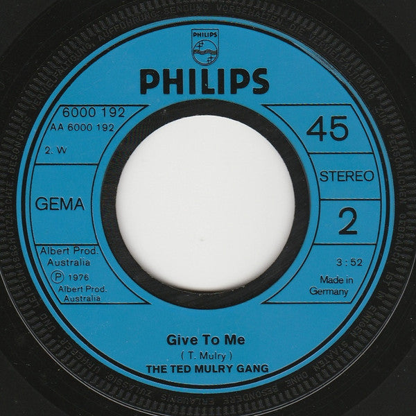 Ted Mulry Gang : Jump In My Car (7", Single)