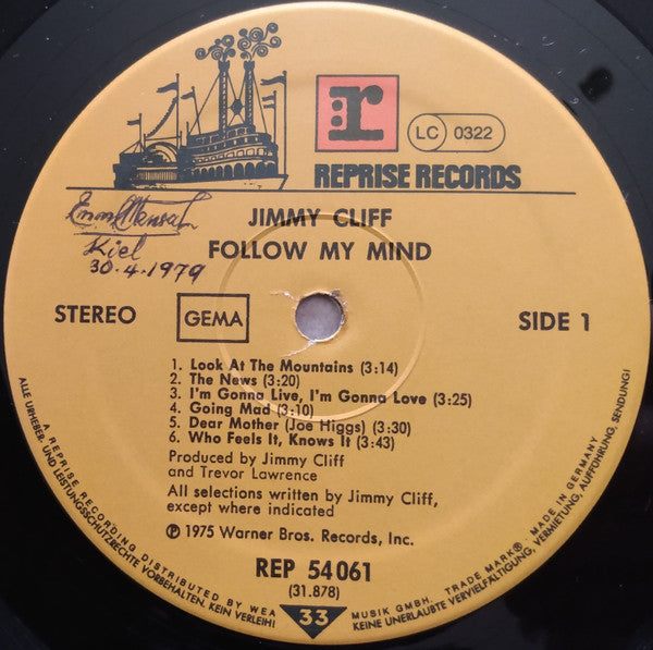 Jimmy Cliff : Follow My Mind (LP, Album, RE)