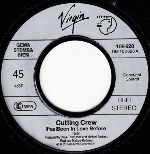 Cutting Crew : I've Been In Love Before (7", Single)