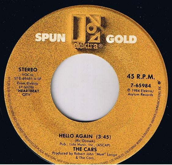 The Cars : Drive / Hello Again (7", Single)